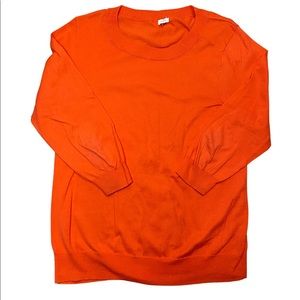 J Crew 3/4 sleeve sweater Large orange